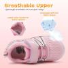 imageBARERUN Baby Sneakers Toddler Shoes Soft AntiSlip Sole Newborn First Walkers Infant Toddler Breathable Athletic Running ShoesA Pink