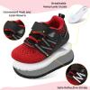 imageBARERUN Baby Sneakers Toddler Shoes Soft AntiSlip Sole Newborn First Walkers Infant Toddler Breathable Athletic Running ShoesBlackRed