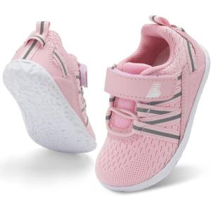 imageBARERUN Baby Sneakers Toddler Shoes Soft AntiSlip Sole Newborn First Walkers Infant Toddler Breathable Athletic Running ShoesA Pink