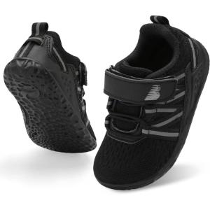 imageBARERUN Baby Sneakers Toddler Shoes Soft AntiSlip Sole Newborn First Walkers Infant Toddler Breathable Athletic Running ShoesBlack