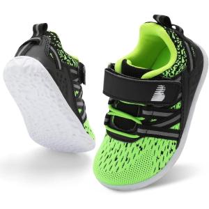 imageBARERUN Baby Sneakers Toddler Shoes Soft AntiSlip Sole Newborn First Walkers Infant Toddler Breathable Athletic Running ShoesBlack Yellow