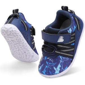 imageBARERUN Baby Sneakers Toddler Shoes Soft AntiSlip Sole Newborn First Walkers Infant Toddler Breathable Athletic Running ShoesDark Fish