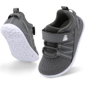 imageBARERUN Baby Sneakers Toddler Shoes Soft AntiSlip Sole Newborn First Walkers Infant Toddler Breathable Athletic Running ShoesDark Grey