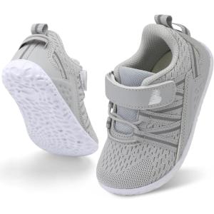 imageBARERUN Baby Sneakers Toddler Shoes Soft AntiSlip Sole Newborn First Walkers Infant Toddler Breathable Athletic Running ShoesLight Grey