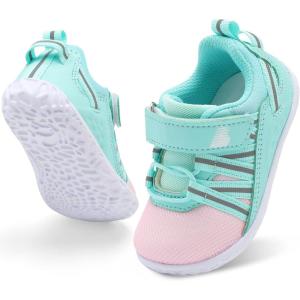 imageBARERUN Baby Sneakers Toddler Shoes Soft AntiSlip Sole Newborn First Walkers Infant Toddler Breathable Athletic Running ShoesPink Green