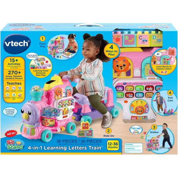VTech 4-in-1 Letter Learning Train, Pink, Large