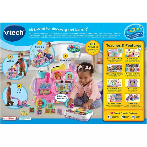 VTech 4-in-1 Letter Learning Train, Pink, Large
