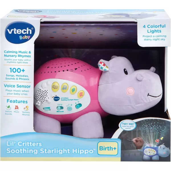 VTech Baby Lil' Critters Soothing Starlight Hippo, Pink  Small