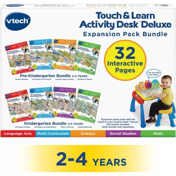 VTech Activity Desk 4-in-1 Pre-Kindergarten Expansion Pack Bundle for Age 2-4