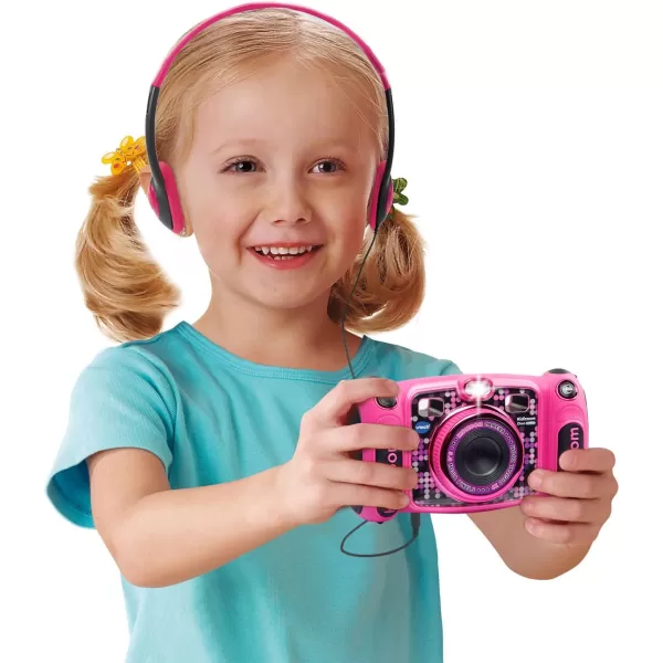 VTech Kidizoom Duo 5.0 Deluxe Digital Selfie Camera with MP3 Player and Headphones, Pink