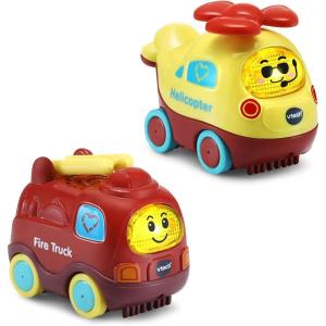 imageVTech Go Go Smart Wheels Earth Buddies Vehicle 2Pack with Fire Truck and HelicopterFire Truck  Helicopter