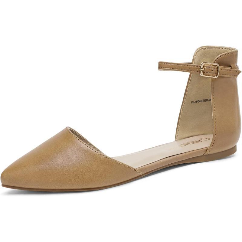 imageDREAM PAIRS Flapointed Womens Casual DOrsay Pointed Plain Ballet Comfort Soft Slip On Flats ShoesNude