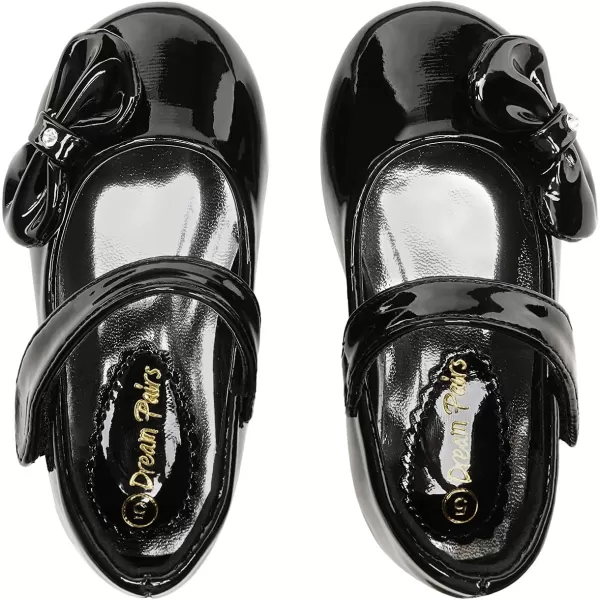 imageDREAM PAIRS Adorable Mary Jane Side Bow Ballerina Flat ToddlerLittle GirlBlackPat