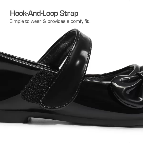 imageDREAM PAIRS Adorable Mary Jane Side Bow Ballerina Flat ToddlerLittle GirlBlackPat