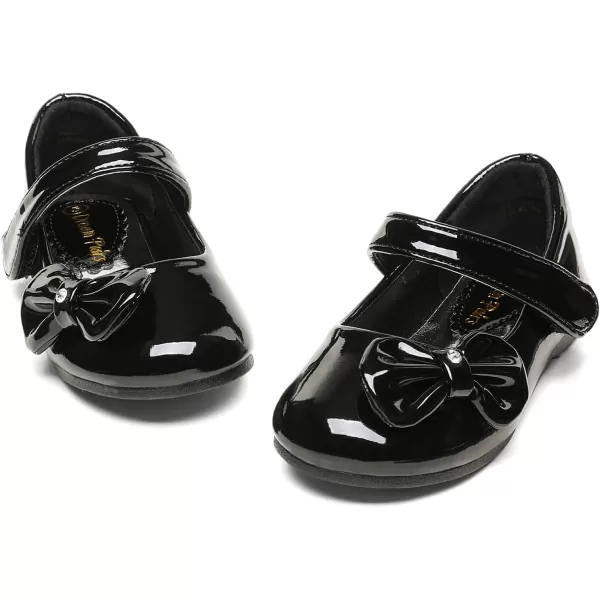 imageDREAM PAIRS Adorable Mary Jane Side Bow Ballerina Flat ToddlerLittle GirlBlackPat