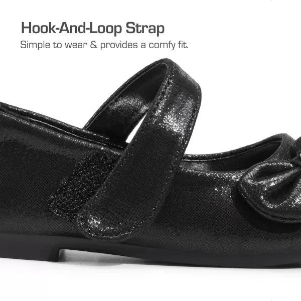 imageDREAM PAIRS Adorable Mary Jane Side Bow Ballerina Flat ToddlerLittle GirlBlackSuede