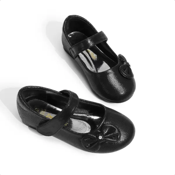 imageDREAM PAIRS Adorable Mary Jane Side Bow Ballerina Flat ToddlerLittle GirlBlackSuede