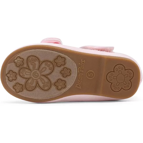 imageDREAM PAIRS Adorable Mary Jane Side Bow Ballerina Flat ToddlerLittle GirlPinkSatin