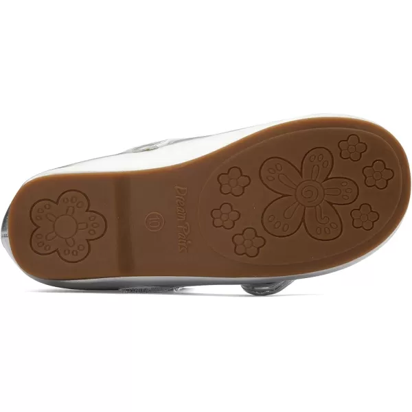 imageDREAM PAIRS Adorable Mary Jane Side Bow Ballerina Flat ToddlerLittle GirlSilverPu