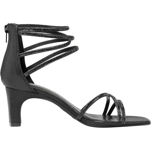 imageDREAM PAIRS Black Heels for Women Block Chunky Rhinestone Low Heels Open Toe Dress Pump Sandals Bridal Wedding Party Evening Prom Dance ShoesBlackRhinestone