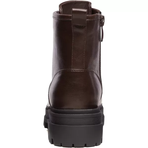 imageDREAM PAIRS Black Laceup Combat Boots Ankle Booties for WomenBrown