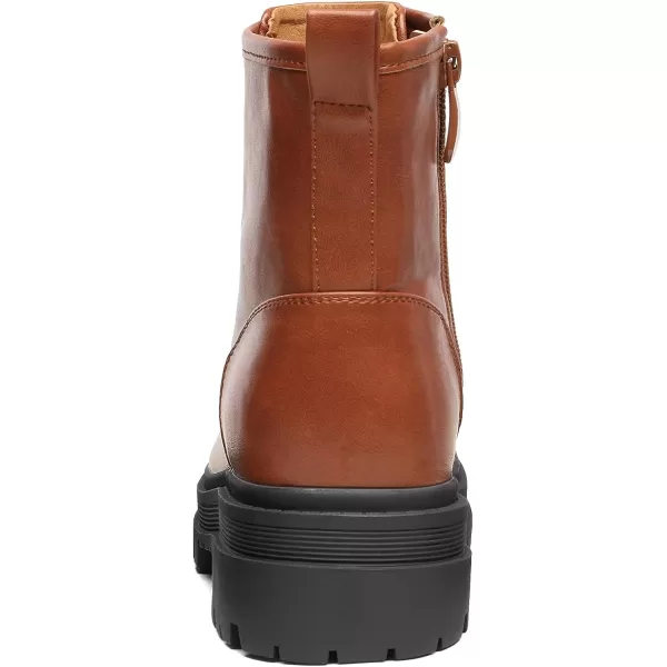 imageDREAM PAIRS Black Laceup Combat Boots Ankle Booties for WomenCamel