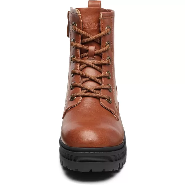 imageDREAM PAIRS Black Laceup Combat Boots Ankle Booties for WomenCamel