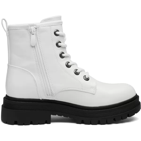imageDREAM PAIRS Black Laceup Combat Boots Ankle Booties for WomenWhite