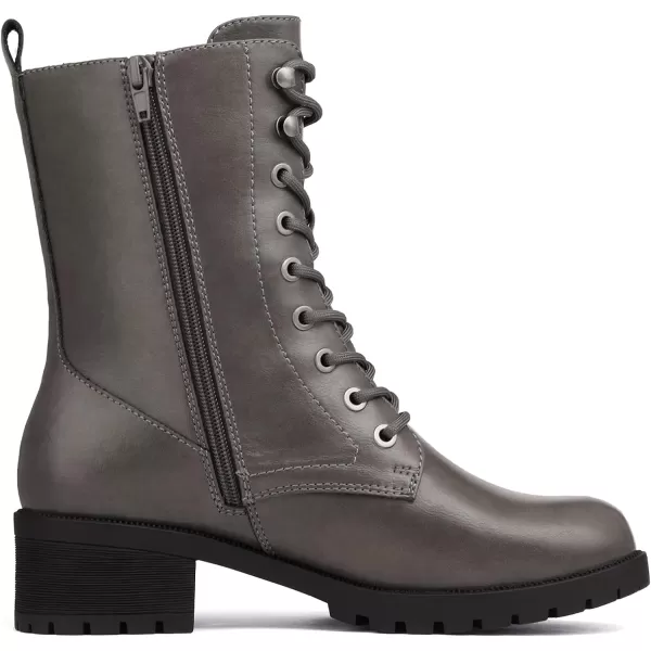 imageDREAM PAIRS Black Laceup Combat Boots Midcalf Military Winter Boot for WomenGreyPu