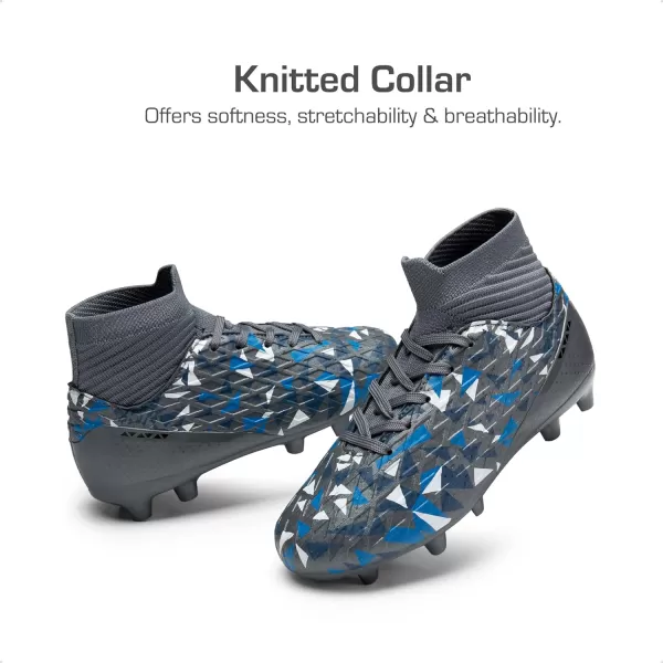imageDREAM PAIRS Boys Football Cleats Youth High Top Firm Ground Soccer Shoes for LittleBig KidsGrey