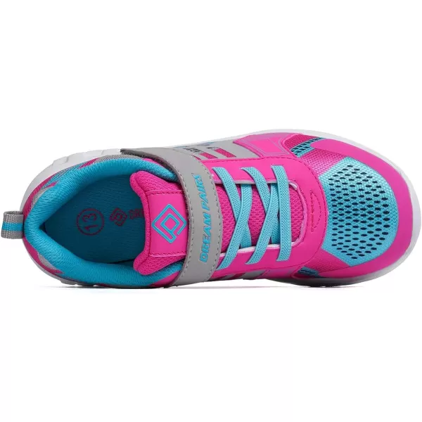 imageDREAM PAIRS Boys Girls Athletic Sneakers Breathable Running ShoesGreyFuchsiaBlue