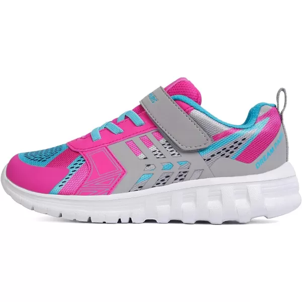 imageDREAM PAIRS Boys Girls Athletic Sneakers Breathable Running ShoesGreyFuchsiaBlue