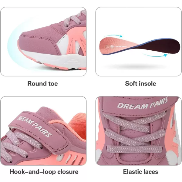 imageDREAM PAIRS Boys Girls Athletic Sports Sneakers Tennis Running ShoesDustyPink