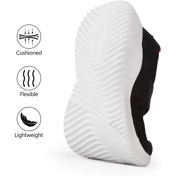 imageDREAM PAIRS Boys Girls Breathable Tennis Running Shoes Athletic Sport SneakersBlackFuchsia