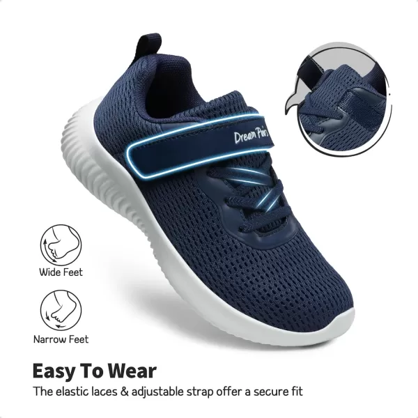 imageDREAM PAIRS Boys Girls Breathable Tennis Running Shoes Athletic Sport SneakersDarkBlue
