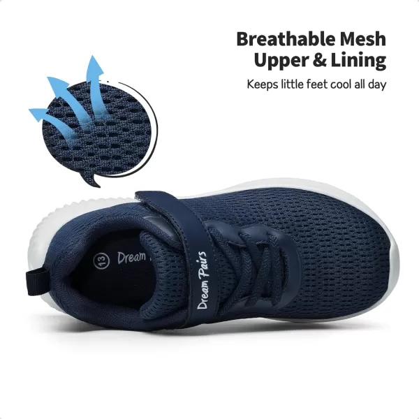 imageDREAM PAIRS Boys Girls Breathable Tennis Running Shoes Athletic Sport SneakersDarkBlue