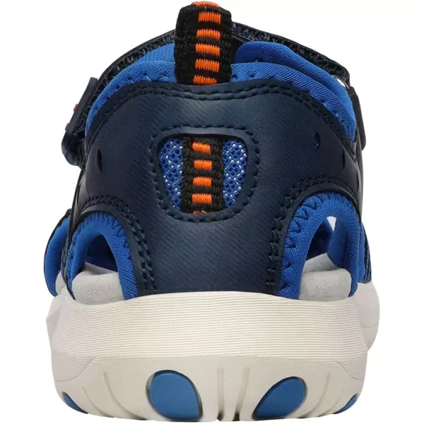imageDREAM PAIRS Boys Girls Closed Toe Athletic Sports Summer Sandals Water ShoesDarkBlueBlueOrange