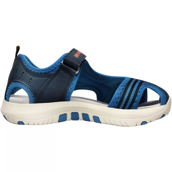 imageDREAM PAIRS Boys Girls Closed Toe Athletic Sports Summer Sandals Water ShoesDarkBlueBlueOrange