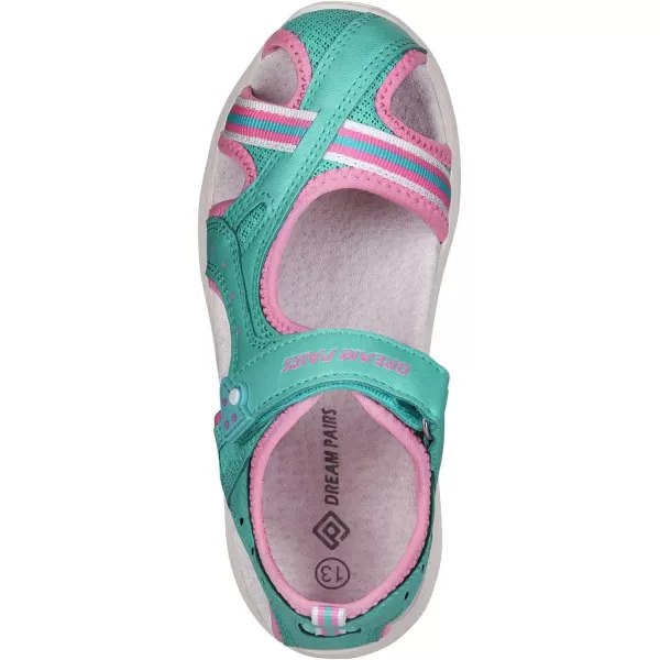 imageDREAM PAIRS Boys Girls Closed Toe Athletic Sports Summer Sandals Water ShoesLightBluePinkWhite