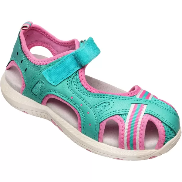imageDREAM PAIRS Boys Girls Closed Toe Athletic Sports Summer Sandals Water ShoesLightBluePinkWhite
