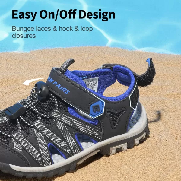 imageDREAM PAIRS Boys Girls ClosedToe Outdoor Summer Sandals ToddlerLittle KidBig KidBlackGreyBlue