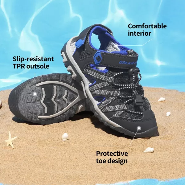 imageDREAM PAIRS Boys Girls ClosedToe Outdoor Summer Sandals ToddlerLittle KidBig KidBlackGreyBlue