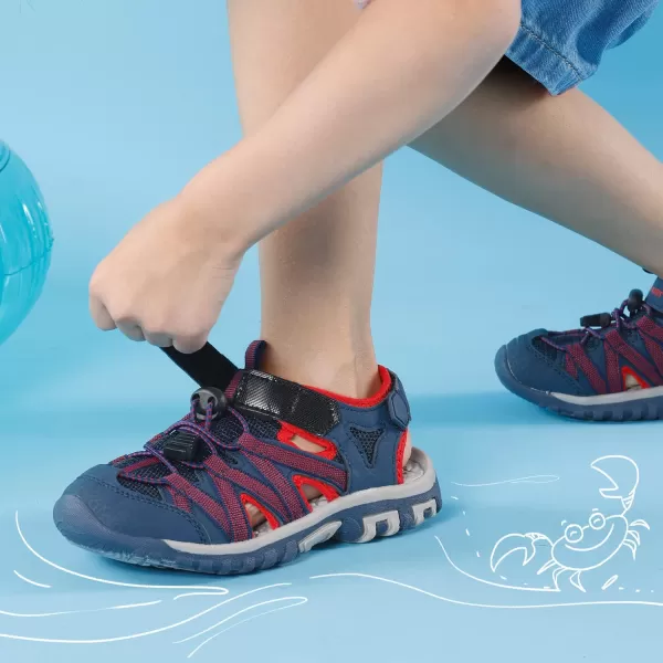 imageDREAM PAIRS Boys Girls ClosedToe Outdoor Summer Sandals ToddlerLittle KidBig KidBlueGreyRed