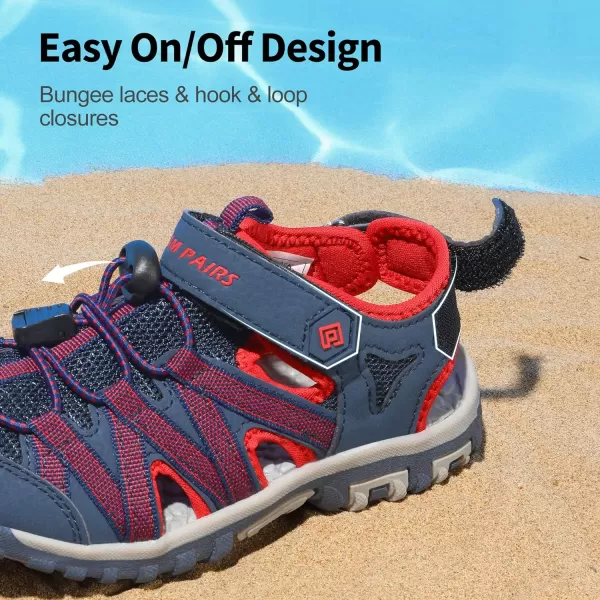 imageDREAM PAIRS Boys Girls ClosedToe Outdoor Summer Sandals ToddlerLittle KidBig KidBlueGreyRed