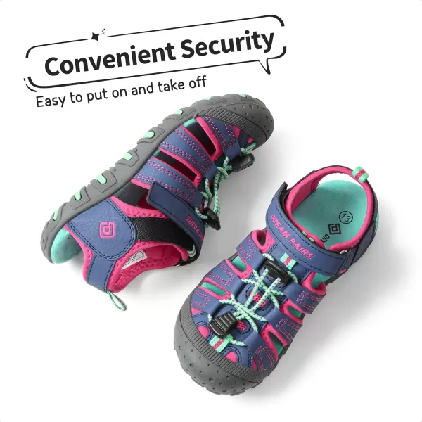 imageDREAM PAIRS Boys Girls ClosedToe Outdoor Summer Sport SandalsToddlerLittle KidBig Kid181105BlueFuchsiaMint