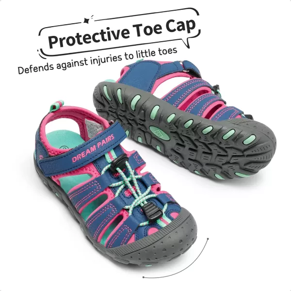 imageDREAM PAIRS Boys Girls ClosedToe Outdoor Summer Sport SandalsToddlerLittle KidBig Kid181105BlueFuchsiaMint