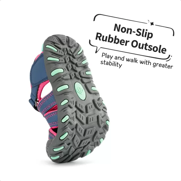 imageDREAM PAIRS Boys Girls ClosedToe Outdoor Summer Sport SandalsToddlerLittle KidBig Kid181105BlueFuchsiaMint
