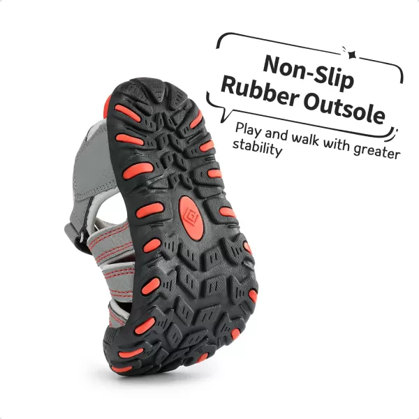 imageDREAM PAIRS Boys Girls ClosedToe Outdoor Summer Sport SandalsToddlerLittle KidBig Kid181105GreyLight GreyRed