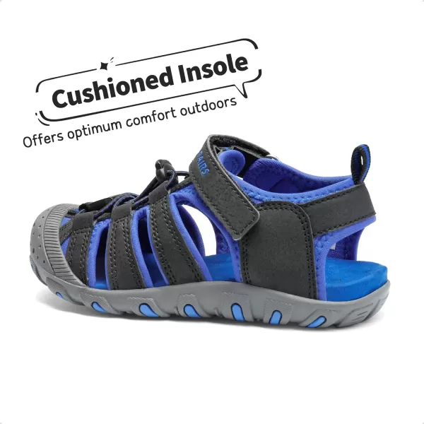 imageDREAM PAIRS Boys Girls ClosedToe Outdoor Summer Sport SandalsToddlerLittle KidBig KidBlackDark Blue