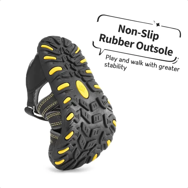 imageDREAM PAIRS Boys Girls ClosedToe Outdoor Summer Sport SandalsToddlerLittle KidBig KidBlackGreyYellow